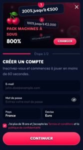 Gambiva Casino inscription