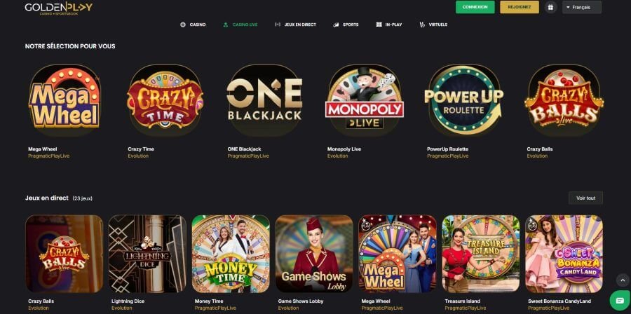 GoldenPlay Casino live-casino