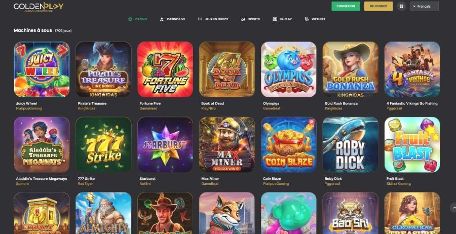 GoldenPlay Casino machines à sous