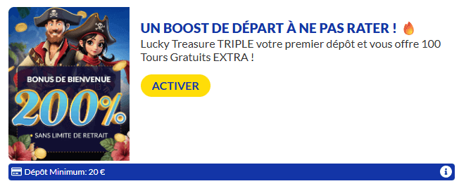 Lucky Treasure Casino bonus de bienvenue