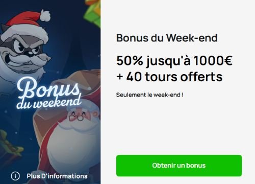 Millionz Casino bonus week-end