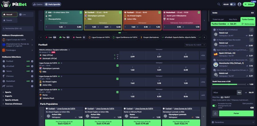 PitBet Casino paris soirtifs