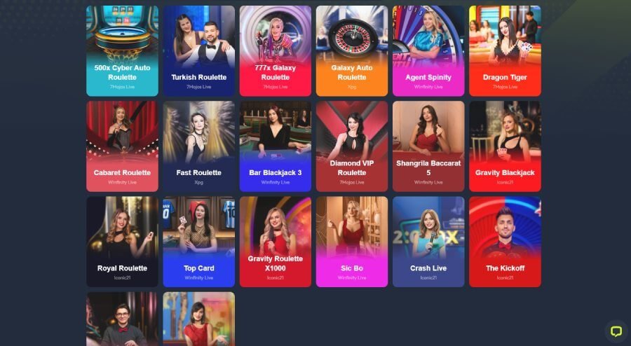 Winzter Casino live casino