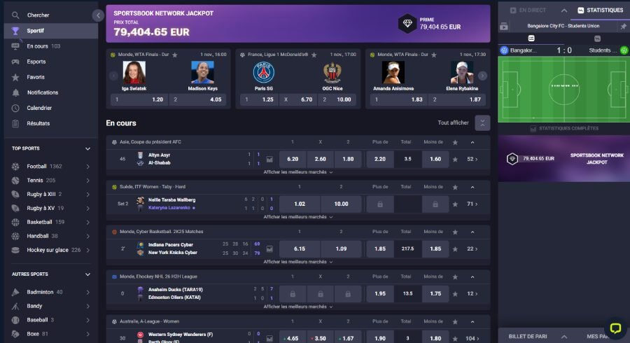 Winzter Casino page sports