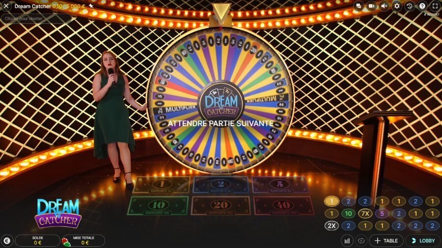 Jeux live Dream Catcher Evolution Gaming