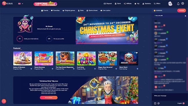 Celsius Casino page d'accueil