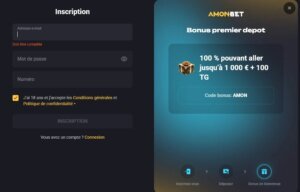 AmonBet Casino page d'inscription
