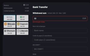 AmonBet Casino page de retrait