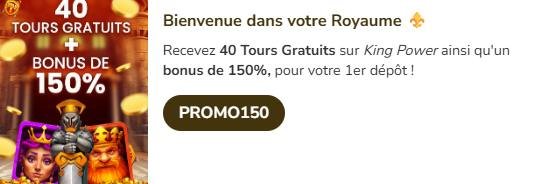 Kings Chance Casino bonus de bienvenue