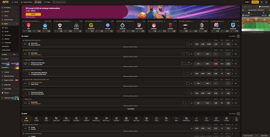 Slotlair Casino page sports