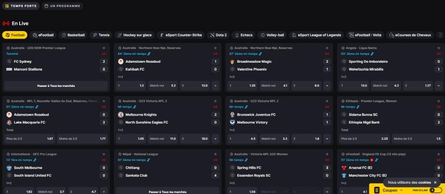 Winhero Casino page sports