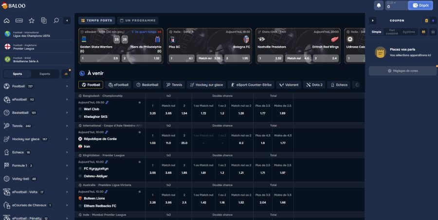 Baloo Casino section bookmaker