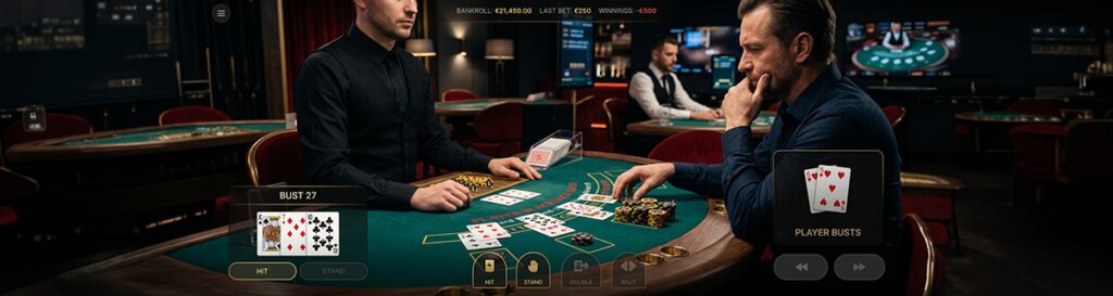 Bannière Blackjack en ligne erreurs fréquentes des joueurs