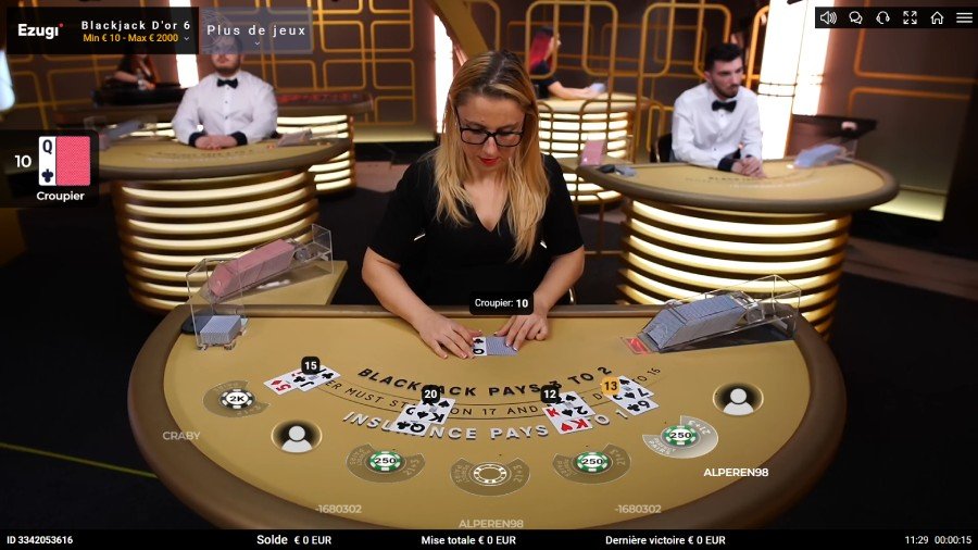Live blackjack 2 from Ezugi provider