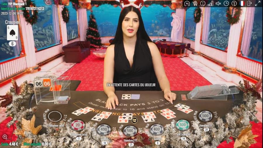 Live multiplayer multihand blackjack with dealer