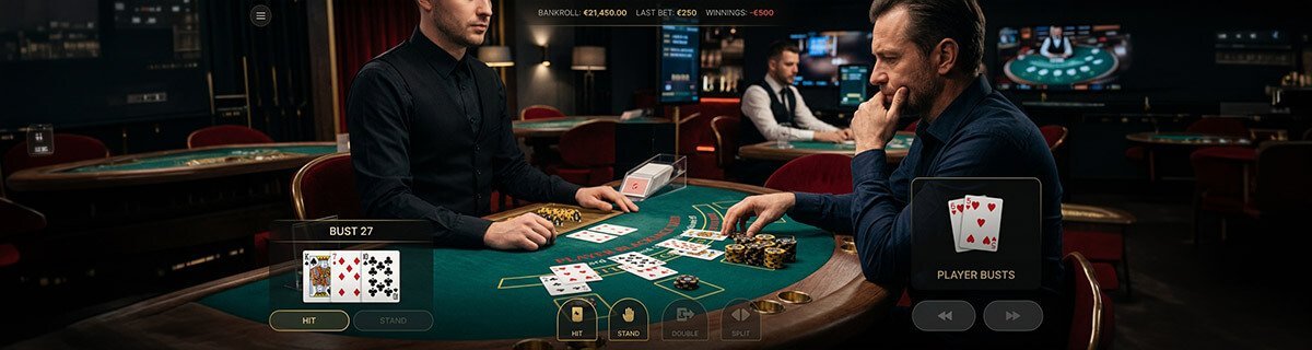 Bannière Blackjack en ligne erreurs fréquentes des joueurs