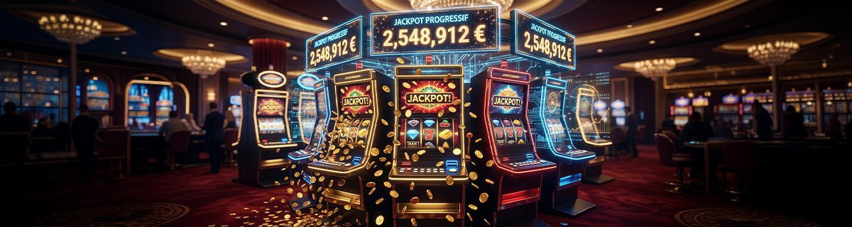 Bannière Machines à sous en ligne Jackpots fonctionnement